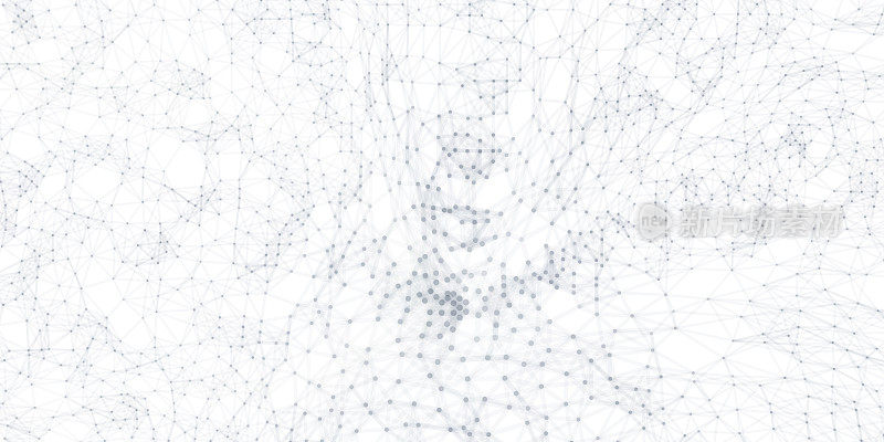 摘要与科学技术背景。网络,粒子插图。3 d网格表面